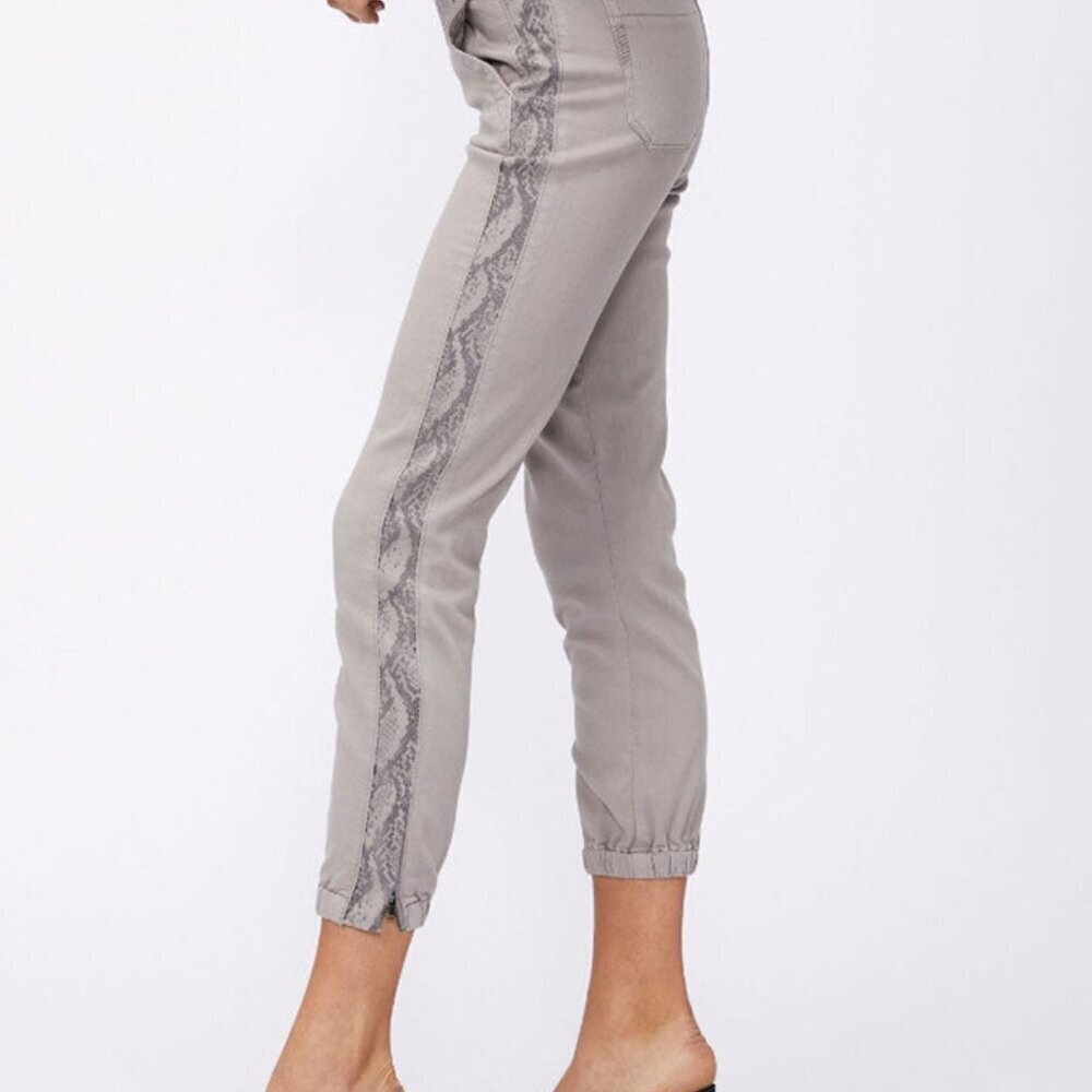 Paige | Atterley Denim Paige Mayslie Jogger Animal Side Stripe Grey